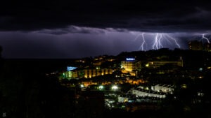Thunderstorms over the Costa Brava, Spain