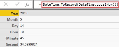 DateTime.ToRecord() in action, Power Query, Power BI