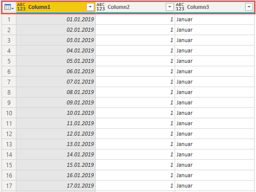 Final table WITHOUT proper column names and data types, Power Query, Power BI, Excel