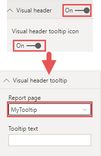 Set up the visual header tooltip, Power BI